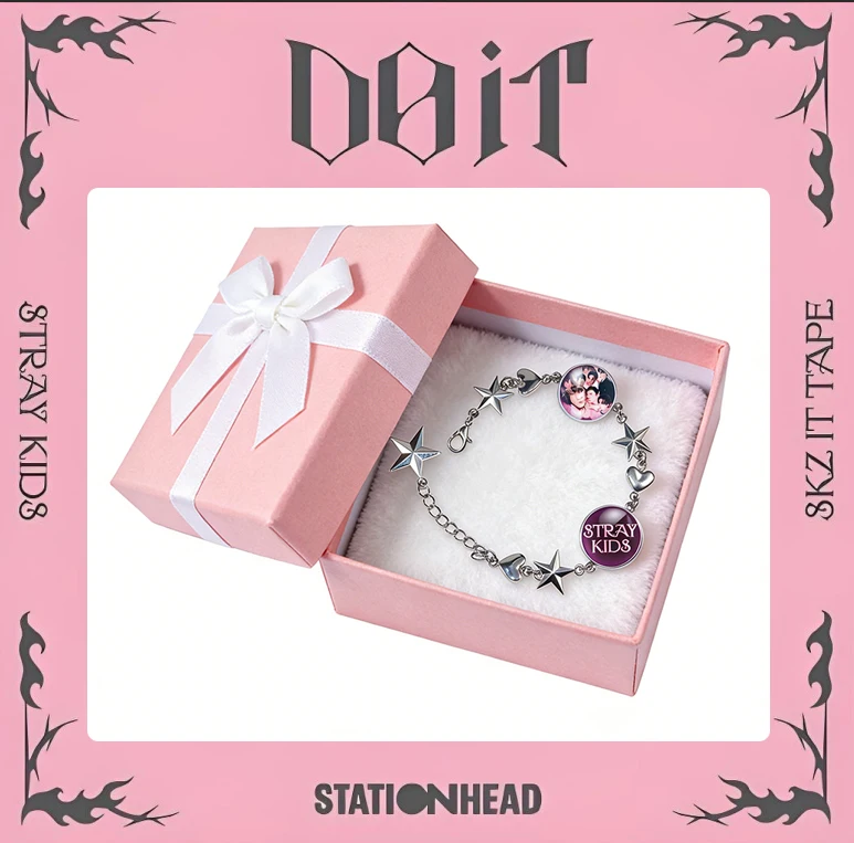 Pulsera de Moda SKZOO Stray Kids DOIT, Pulsera con Forma de Estrella de Cinco Puntas y Corazón, Pulsera Ajustable de Aleación de Zinc Felix, Joyería