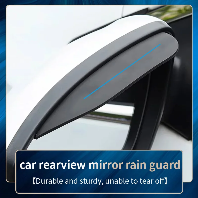 1 Pair of Single Blue Line Car Rearview Mirrors, Rain Shields, Rain Eyebrows, reverse Mirrors, Waterproof universal