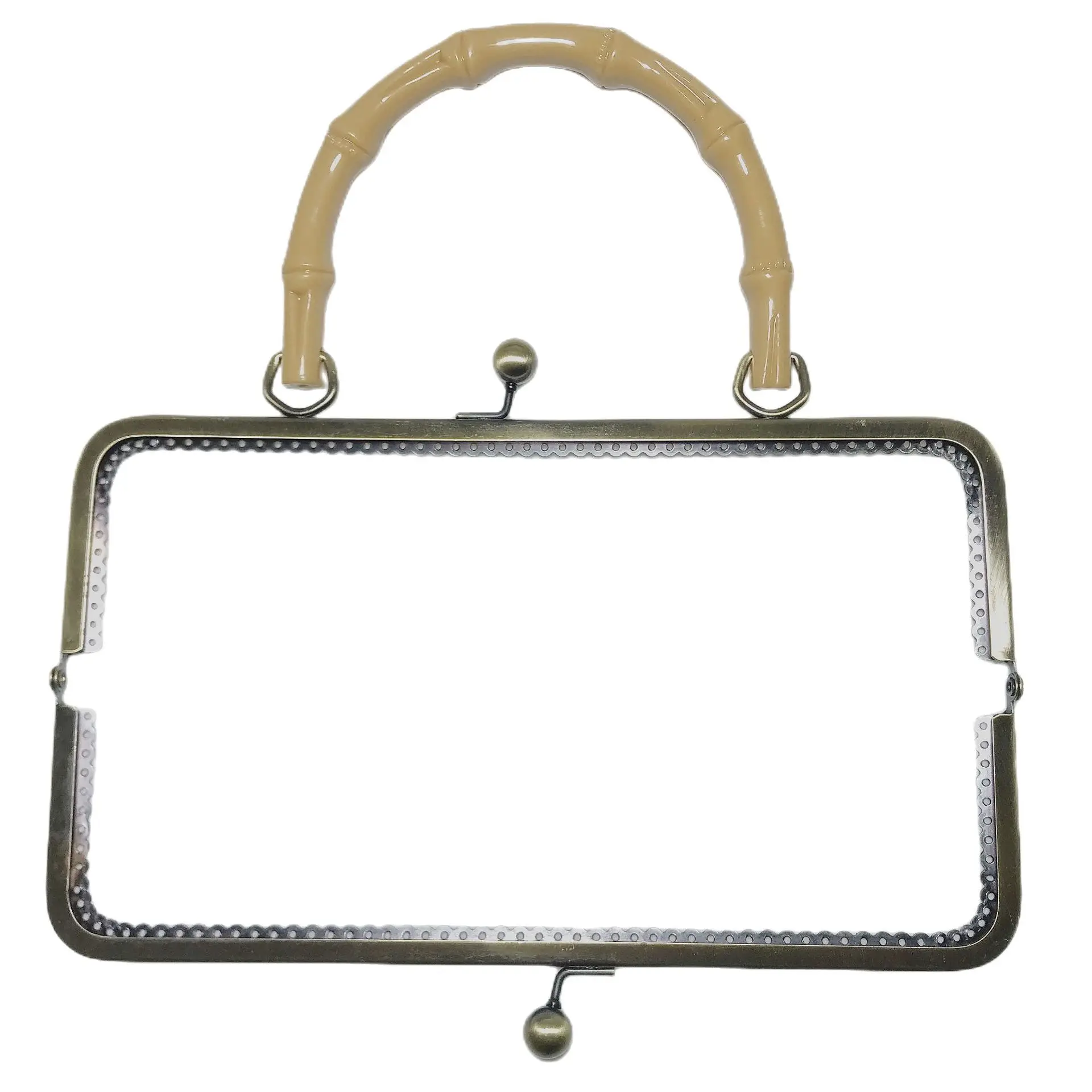 DIY Jewelry Accessories 25.5cm Antique Copper Color Glossy Surface Black Imitation Bamboo Plastic Handcrafted Mouth Luggage