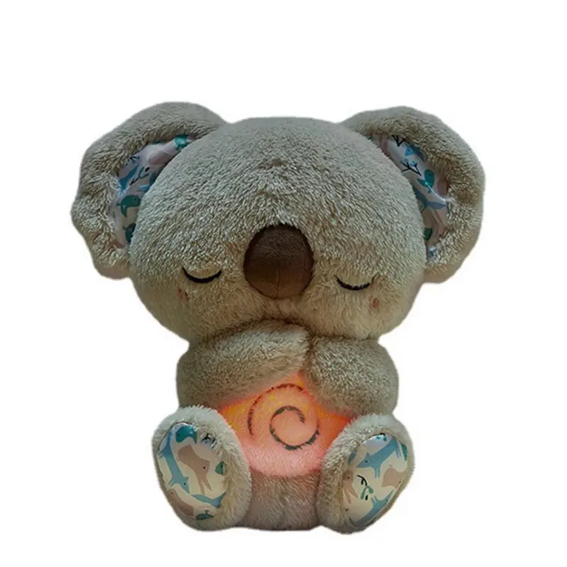 Boneca de Pelúcia Kawaii Stitch para Bebê, Acompanhante para Dormir, Musical Som Calmante com Air Bag e Luz, Brinquedos Respiratórios Presentes