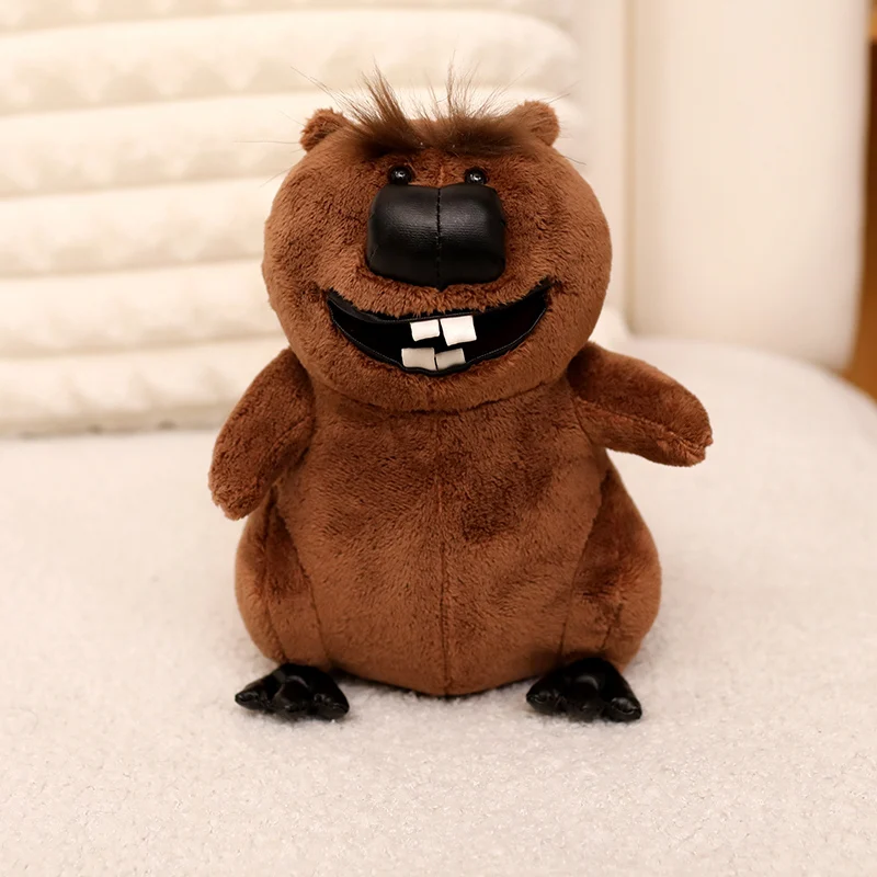 New Anime Lifelike Smile Beaver Plush Toys Soft Cartoon Brown Beaver Doll Funny Toys For Children Cute Decor For Room/car