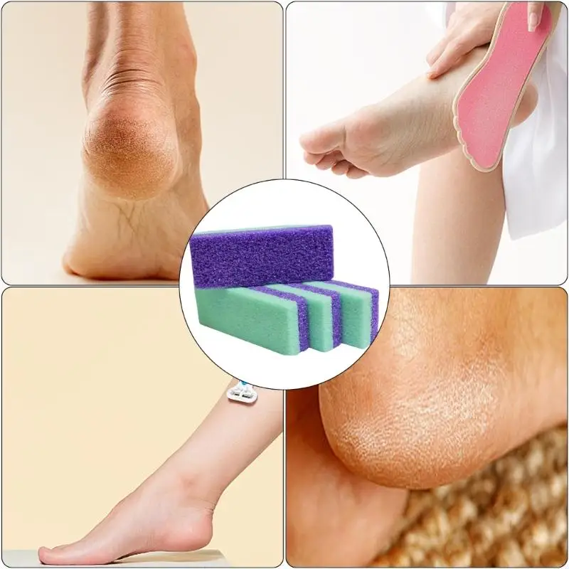 Q1FB 4 Pieces Foot Pumice Stone Callus Remover Foot Scrubber Comfortable Double Sided Foot Scrub for Dead Skins