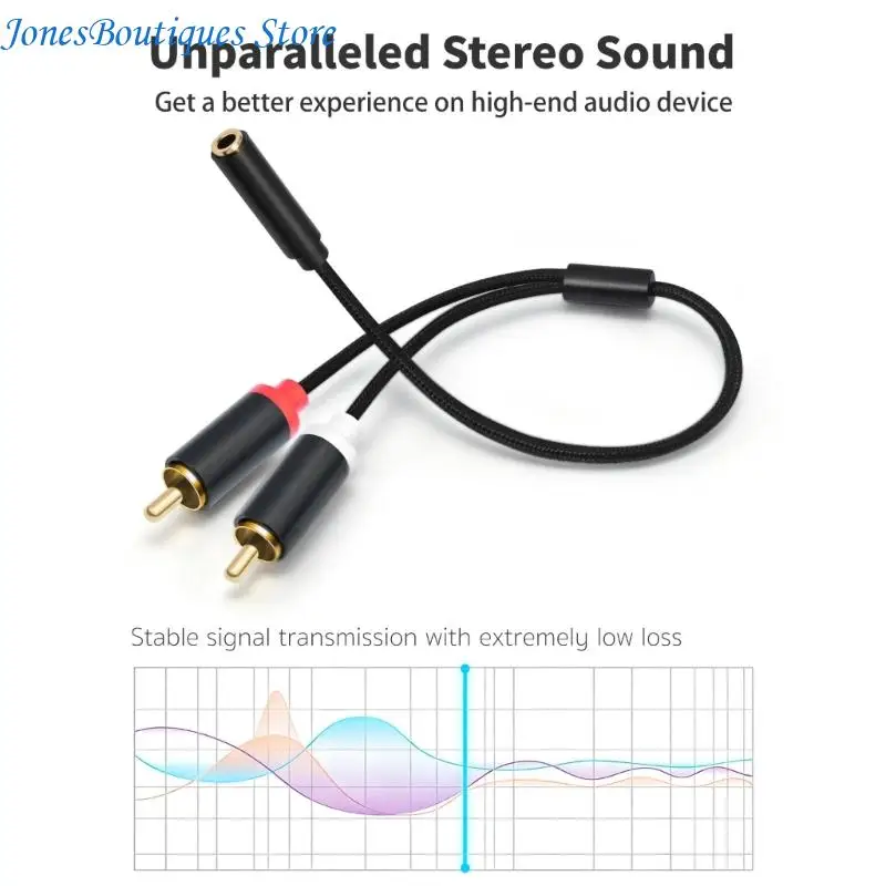 Compactly 3.5Mm Female to Double Sound Cable for Receiver Amplifiers Setups W8KE