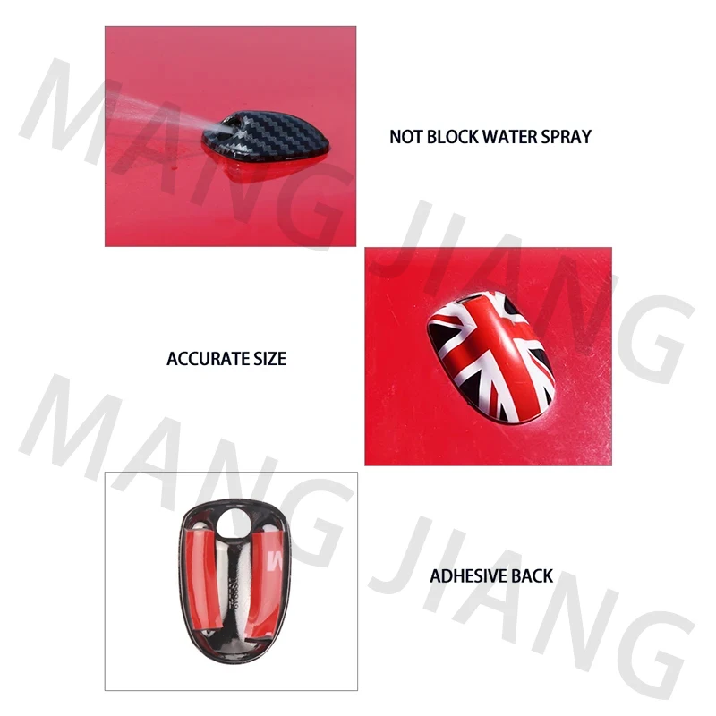 Car Wiper Water Spray Nozzle Covers Stickers Union Jack For Mini Cooper F54 F55 F56 F57 F60 Decorative Shell Car Accessories