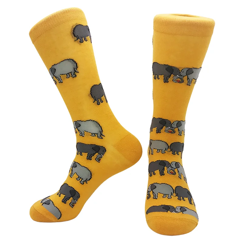 Men's Hip Hop Harajuku Socks Shark Clown Skateboarding Oil Painting Animal Mid-cut funny socks