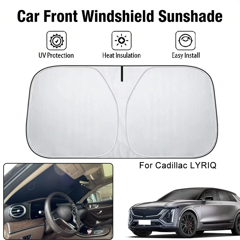 

Foldable Car Windshield Sun Shade UV Block Heat Insulation For Cadillac LYRIQ Interior Protection Accessories