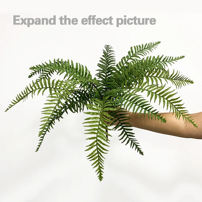 Large Boston Fern Bunch Fake Green Plant Artificial Fern Persian Leaves Bundles for Home Garden Decoration DIY Plant Landscaping