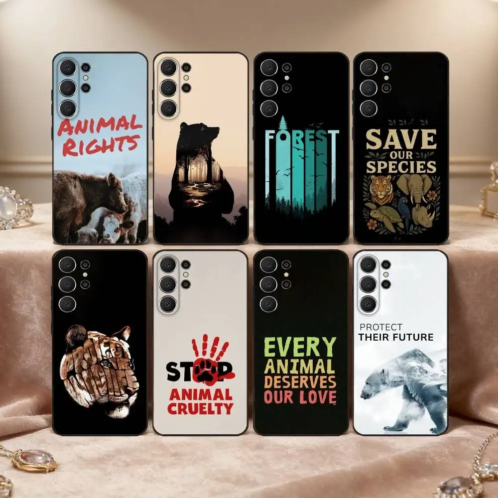 

Protect wild animals Phone Case For Samsung S26,S25,24,23,22,30,21,10,9,Ultra,Plus,Lite,Black Soft Case