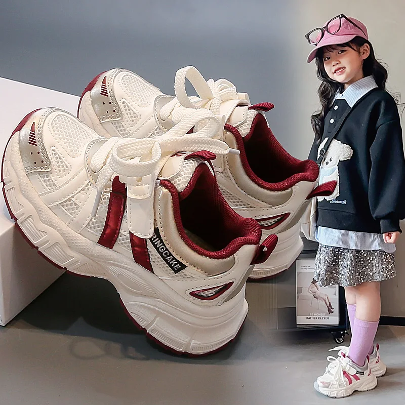 

New 2026 Spring Children's Shoes Boys' Breathable Single Net Sports Shoes Girls' Fashion Dad Shoes Middle and Large Children's