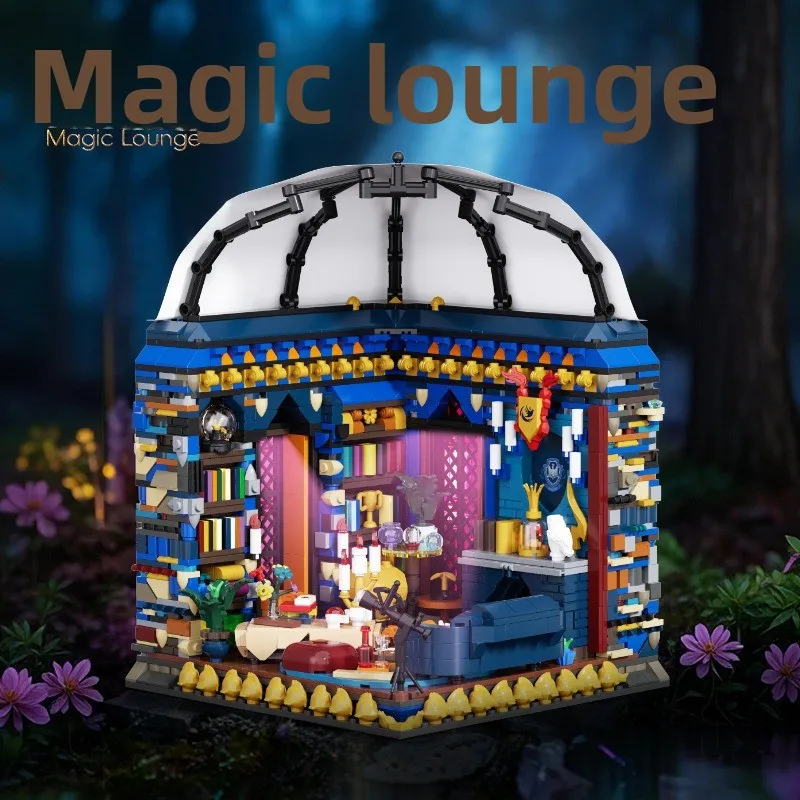 Magic Academy Lounge Building Blocks DIY Education Display Model Building Blocks Set Toys Collection Decoration Festival Gifts