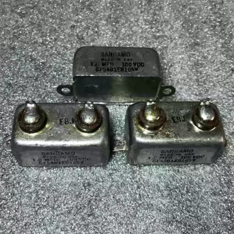 Antique American SANGAMO Sam 100V 1UF CP54B1EB105V Frequency Division Coupled Oil Immersed Capacitor