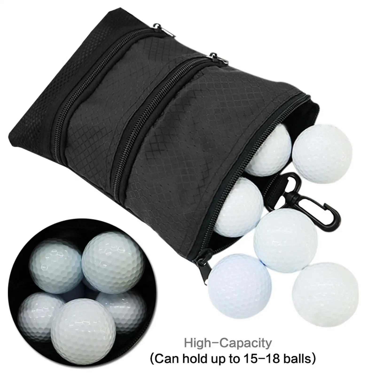 Golf Ball Storage Pouch Waterproof Organizer Golf Ball Holder Bag Outdoor Practice Accessories for Sport