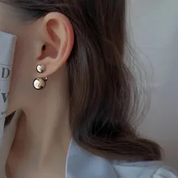 2023 New Women's Earrings Metal Ball Ear Stud Earrings for Women Bijoux Korean Boucle Girl Gifts Jewelry Wholesale