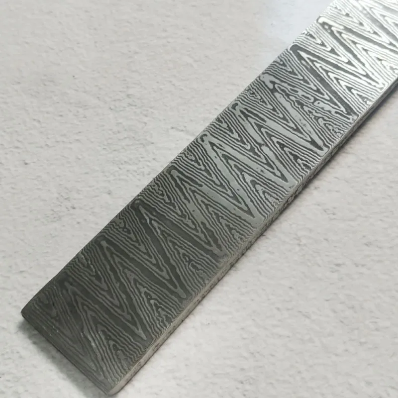 Swayboo 16x3x0.3CM  Damascus Steel Billet Bar Sandwich Steel Blade Blanks DIY Knife Making Raw Material Handmade Tool Parts