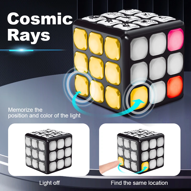 Puzzle jeu électronique Console de jeu portable jouet troisième niveau musique éclairage électronique Cube magique Rechargeable