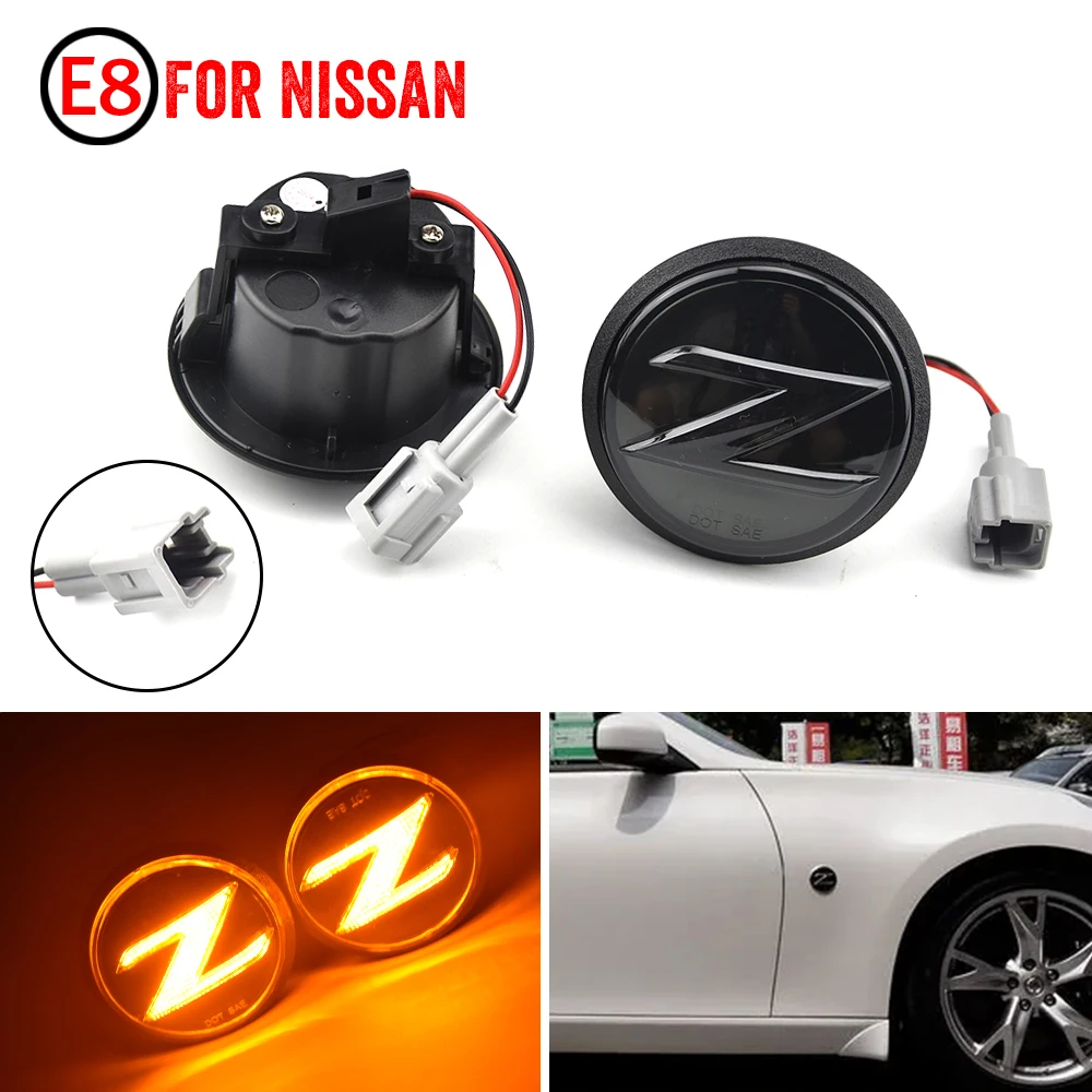 

LED Amber Side Marker Lights Turn Signal Blinker Lamps For Nissan 370Z Coupe Nismo Roadster Z34 2009-2020