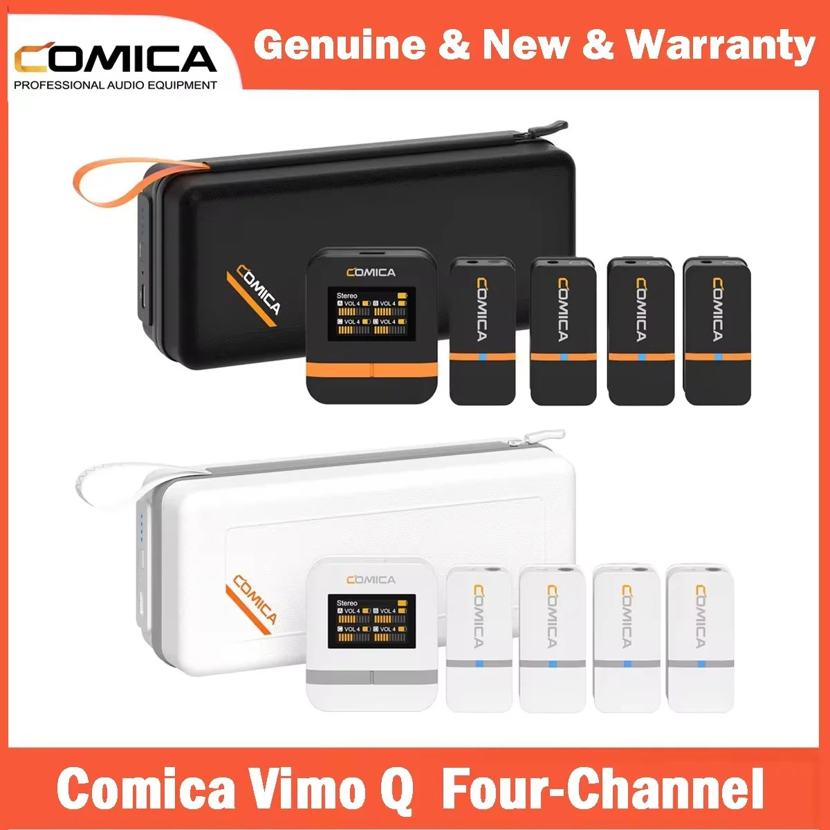 

Comica Vimo Q Wireless Lavalier Microphone Four-channel Mini Wireless Microphone With Charging Case for Camera Smartphone PC