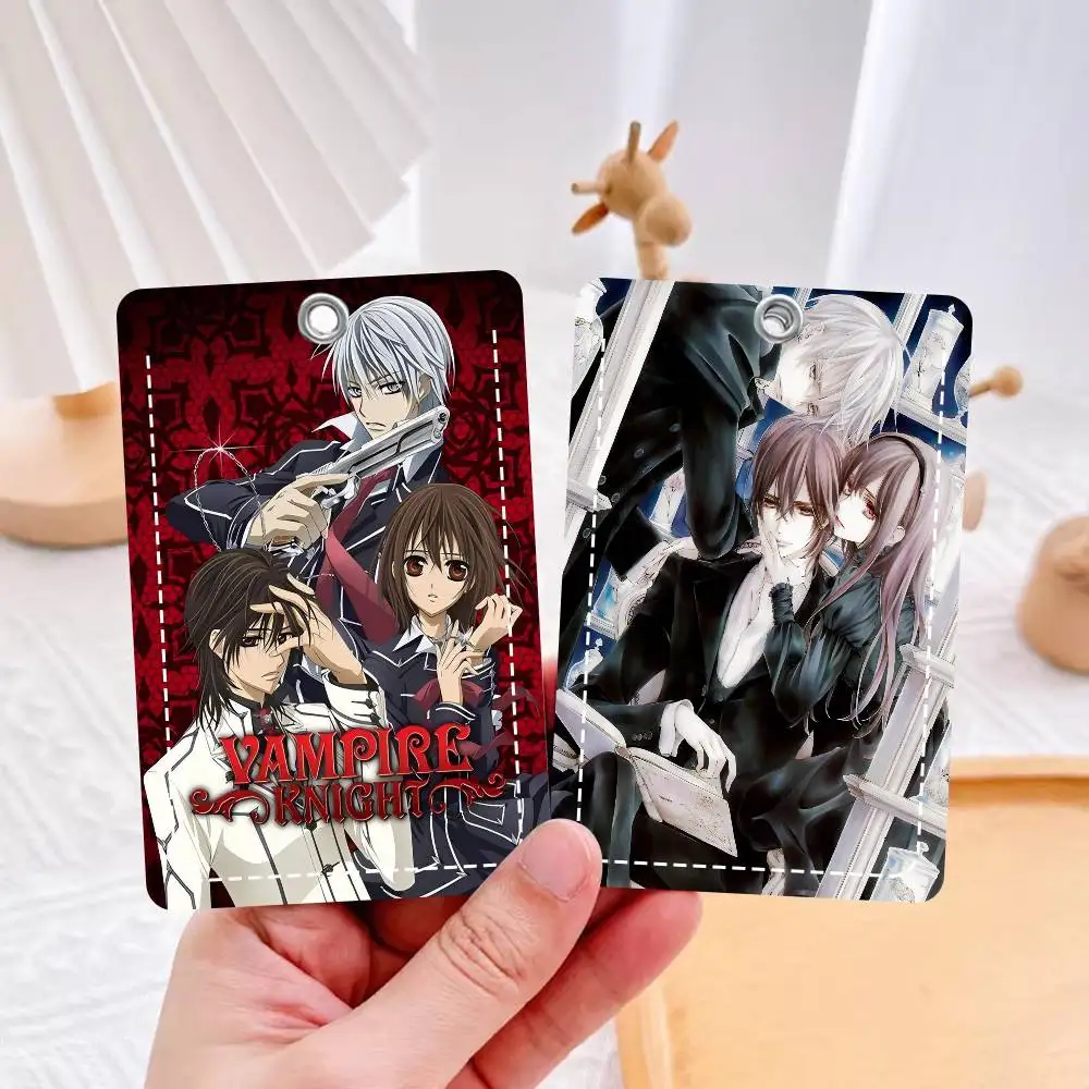 1 Stück Anime V-Vampire Knight Kartenetui aus glattem Leder mit Schlüsselanhänger, leichte Geldbörse für den täglichen Gebrauch