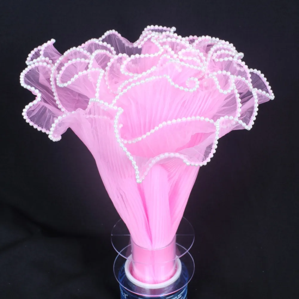 

Ткань для упаковки цветов с жемчужным кружевом и волнистой нитью, бумага для подарочной упаковки букетов ручной работы, романтическая сетка для флористов, рулонная сетка для упаковки подарков