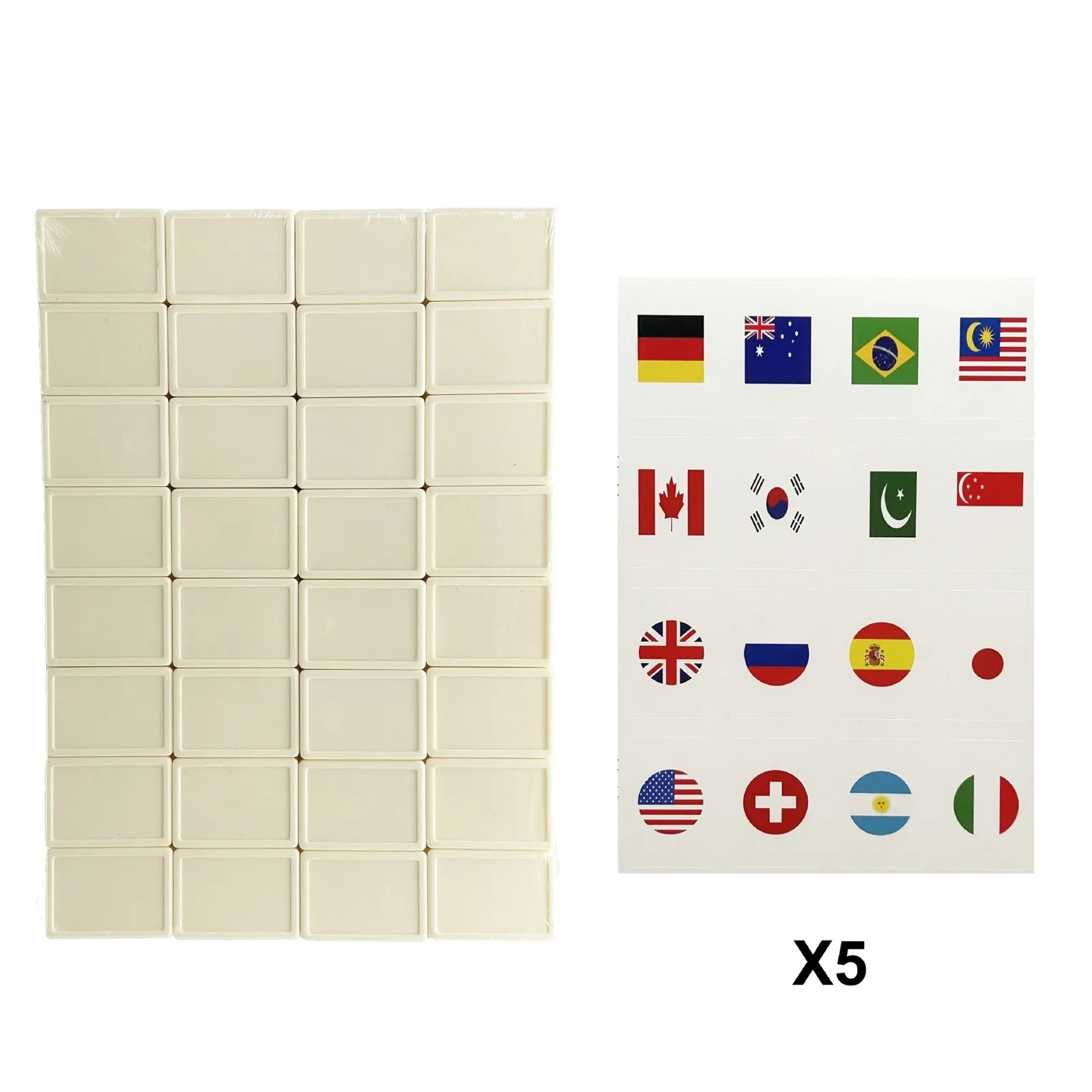 65 Blocks Tiktok Seaside Escape Mahjong Tile Game with Pattern of Flag Ball 1/2 Players Funny Parent Child Party Game Toy Gift ﻿