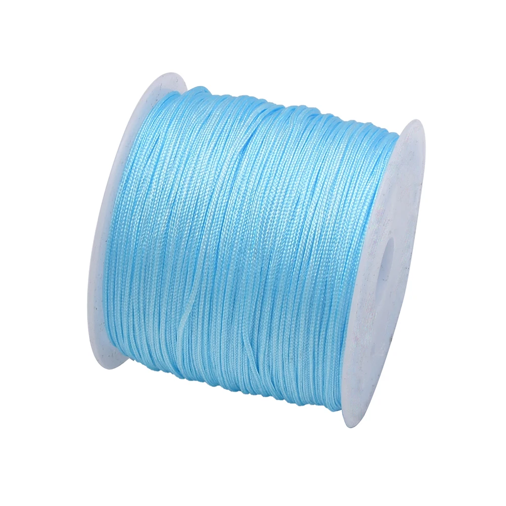 50Yds 0,8 mm ambachten nylon koord voor sieraden maken kralen gevlochten nylon satijnen string voor armbanden rattail trim Chinese knoop