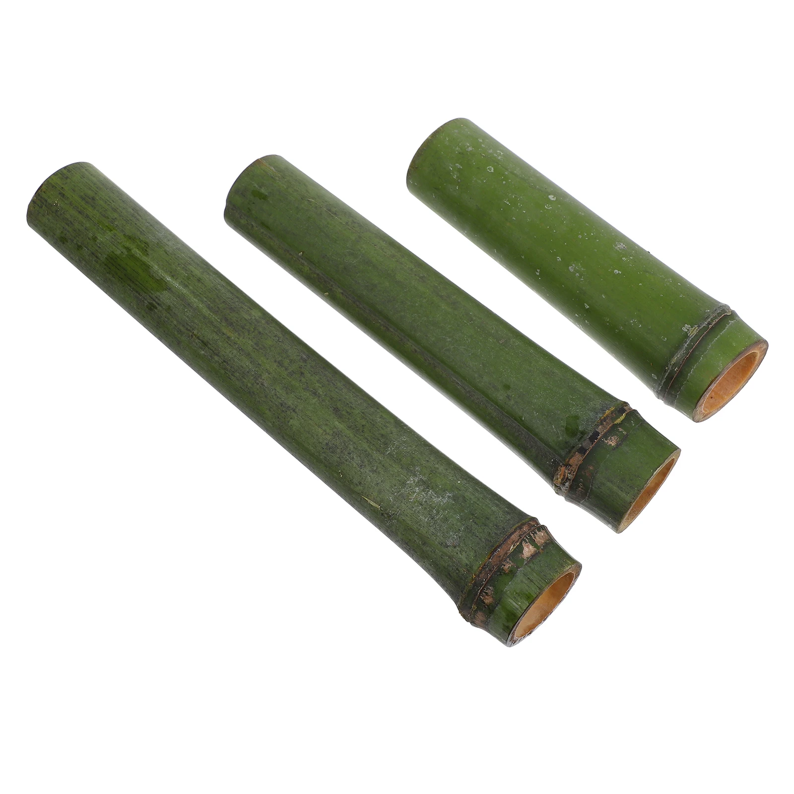 

3 Pcs Bamboo Flower Pot Tubes Flat Decor Decorative Bottles for Liquids Planter