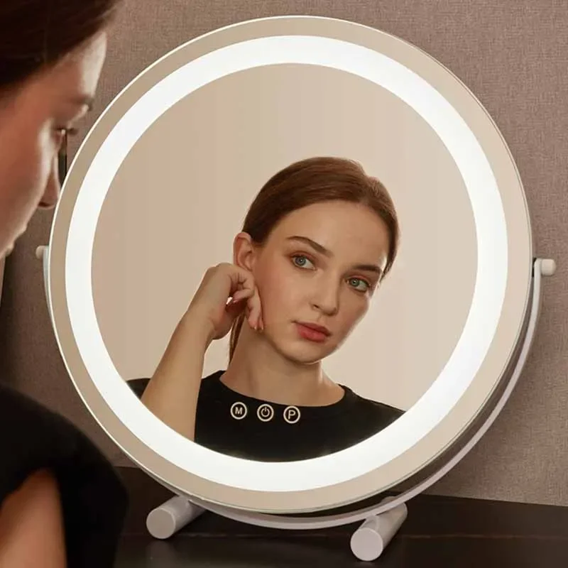 Round Makeup Mirror Bathroom Nordic Vanity Makeup Mirror Design Luxury Creative Espejos Decorativos Home Accessories Bedroom