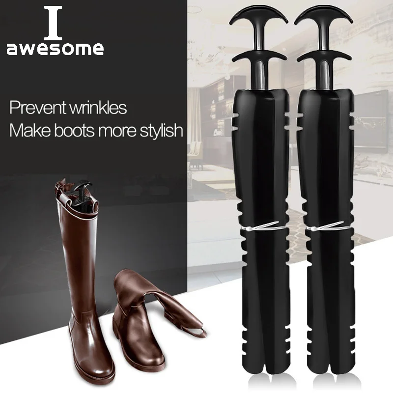 2 Pcs 1 Pair Black Practical Rack Support Supporter Long Boots Shaper Stretcher Creative Home Boots Stand Holder Storage Hanger