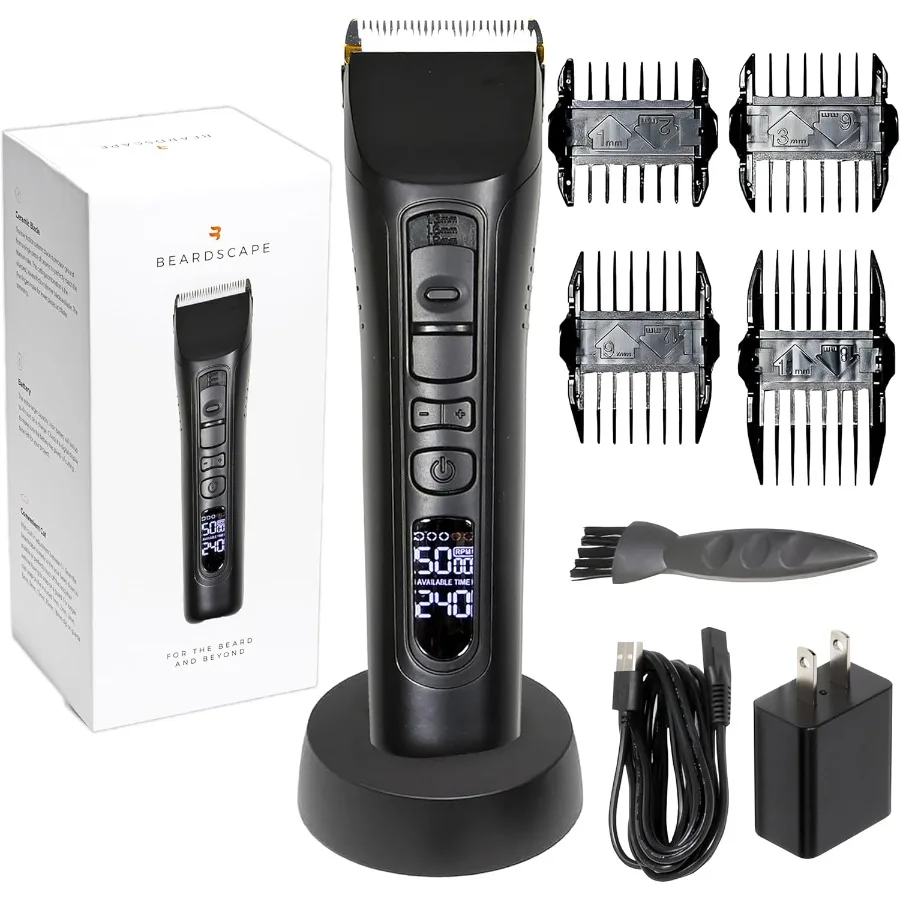 

Professional Beard Trimmer for Men with Ceramic Blade Black Cordless 4H Battery Life Ideal for Beard Body Trimming