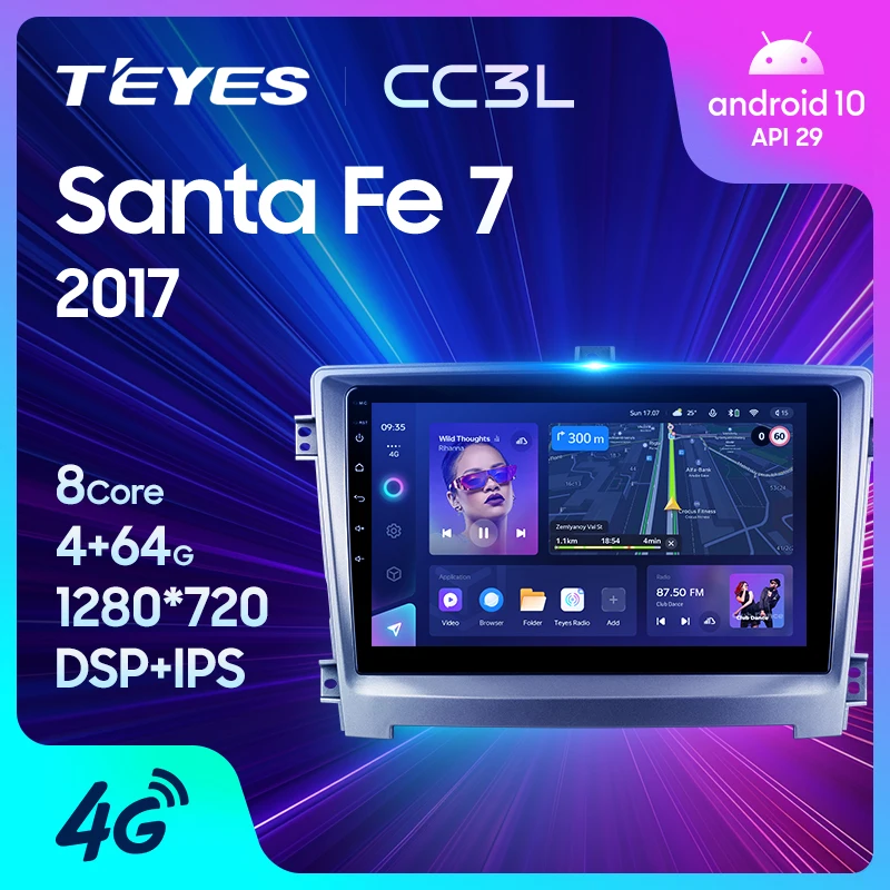 TEYES CC3L WIFI For Hawtai Santa Fe 7 2017 Car Radio Multimedia Video Player Navigation stereo GPS Android No 2din 2 din dvd