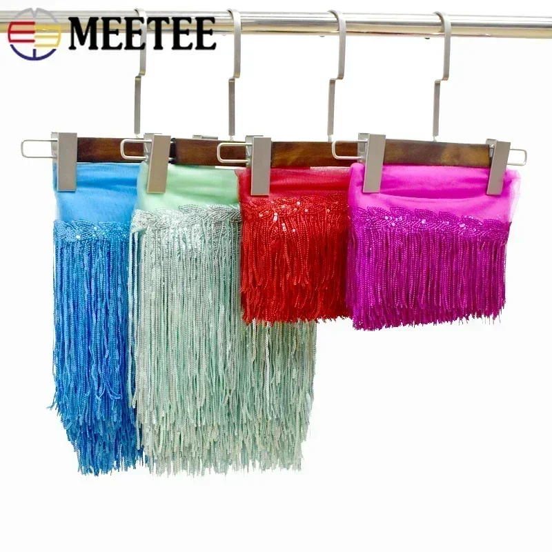 2/5/10Yards Sequin Embroidery Tassel Fringe Lace Trims Glitter Ribbons Band Fabric Dance Performance DIY Clothes Sewing Fringes view 5