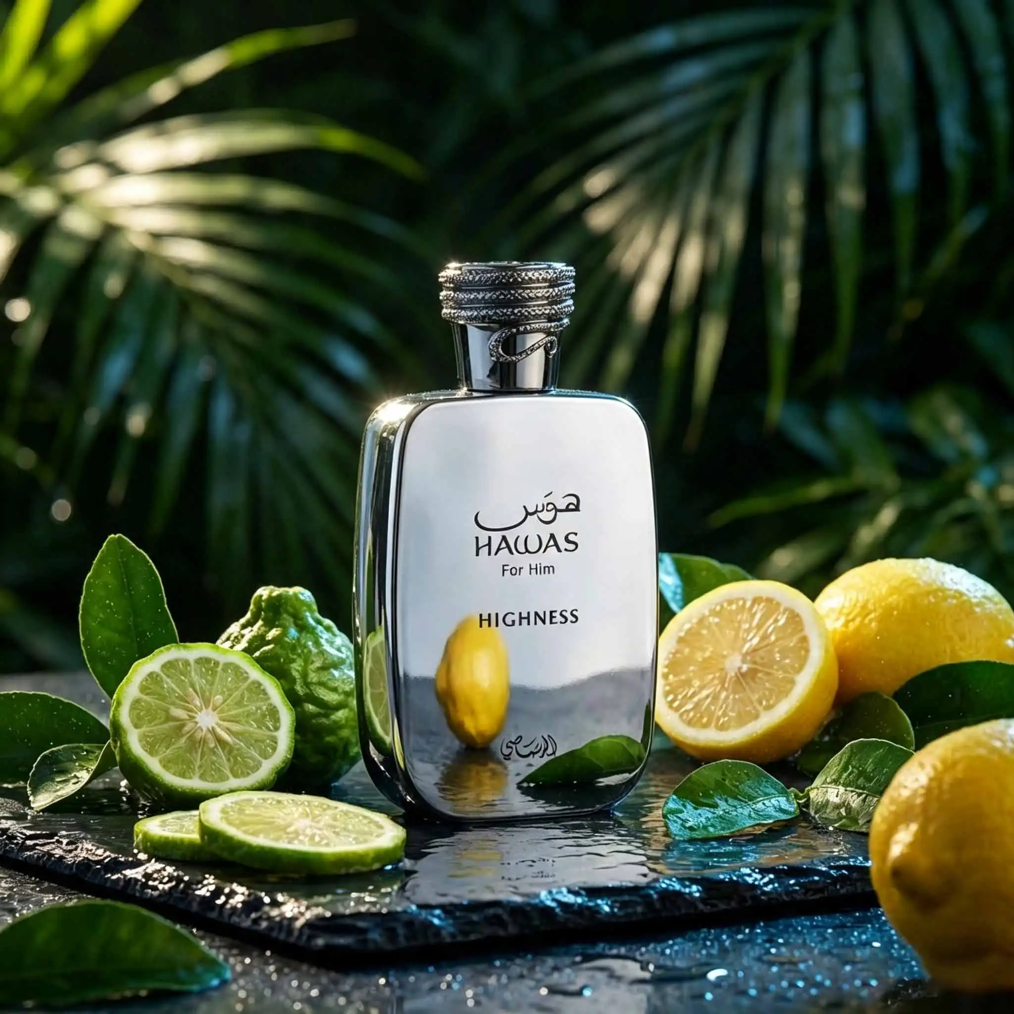 Hawas Highness For Him Must‑Have Men’S Perfume! Premium Silver Bottle With Great Visual Appeal. Fresh Citrus Island Scent Is Clean And Memorable, Easily Creates A Sun‑Kissed Masculine Look In Summer.