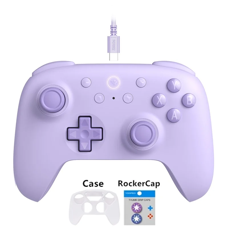 8BitDo Ultimate 2C: bedrade controller met Hall-effectjoysticks, geschikt voor Windows en Android, voor bedrade gaming, met een pollingfrequentie van 1000 Hz.