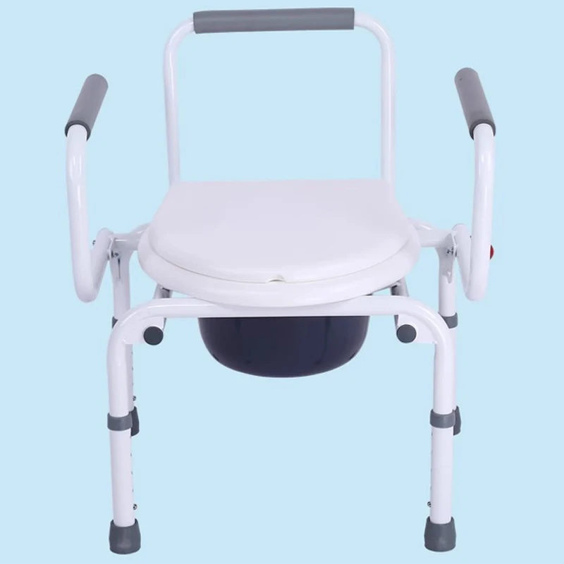 Silla de inodoro portátil reforzada para ancianos, silla con aumento de altura, cómoda