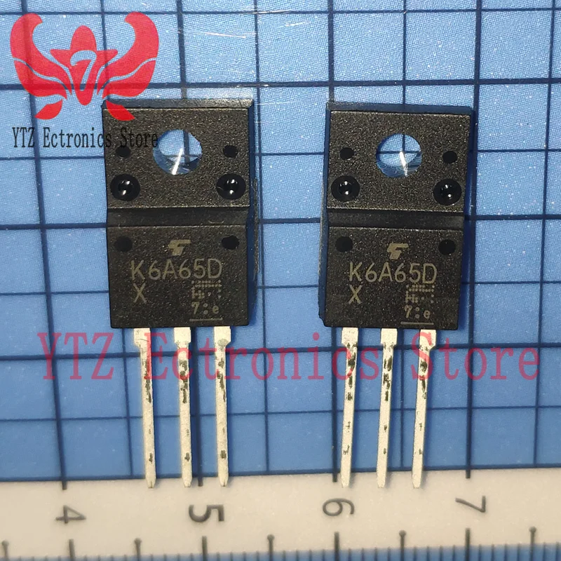 5PCS K6A65D TK6A65D 100%Original&New Trans MOSFET N-CH Si 650V 6A 3-Pin(3+Tab) TO-220SIS