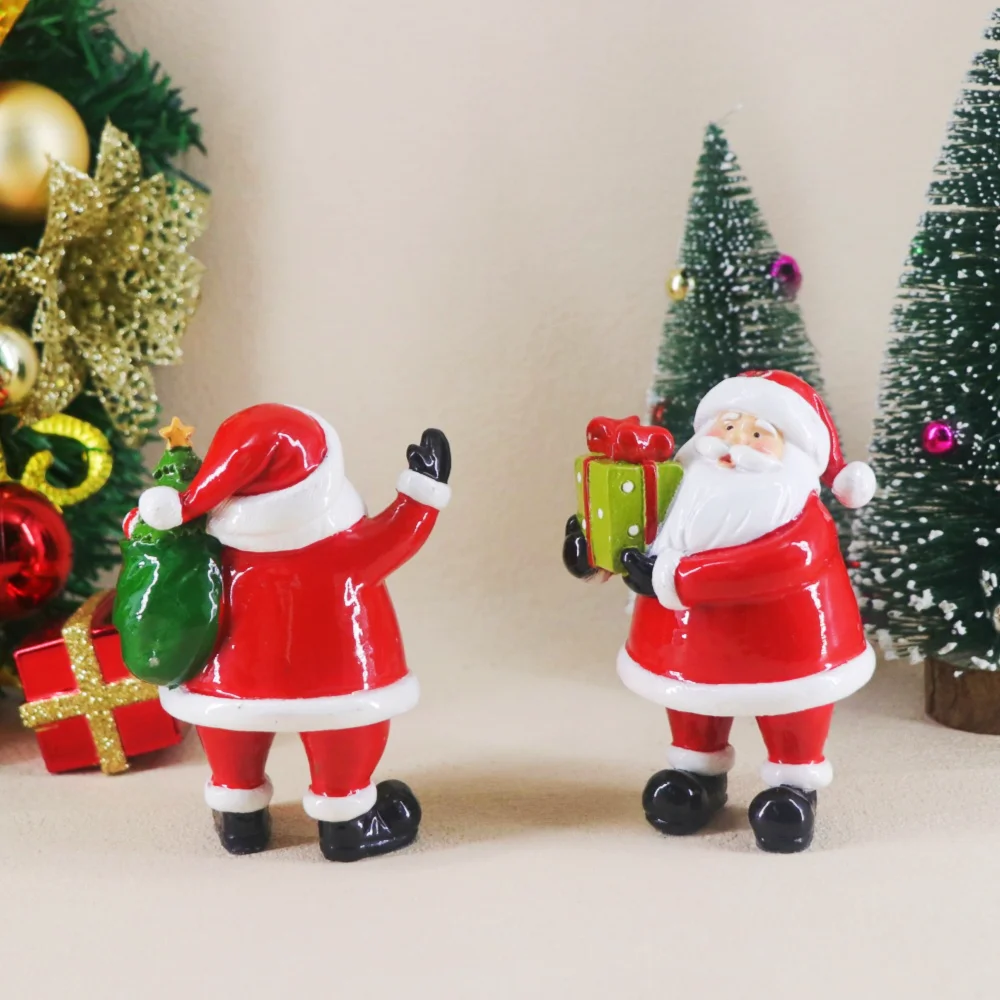 Mini-Weihnachtsmann-Figur Neujahrs-Heimdekoration Weihnachtskamin Tischdekoration Kunstharz-Handwerk Weihnachtsgeschenk – Detail 4