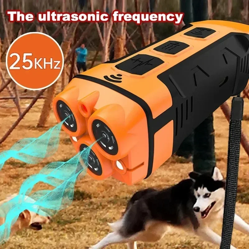 

New 5 in1 Pet Dog Repeller Ultrasonic Dog Training Device, Rechargeable Anti Dog Bark Deterrent Device with LED Flashlight