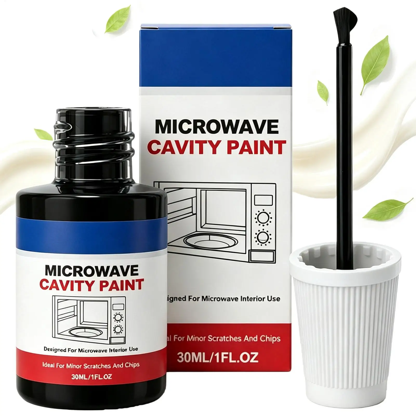 Microwave Paint Inside 30ml Black Heat Resistant Food Safe with Brush Appliance Repair Paint for Kitchen Home Office