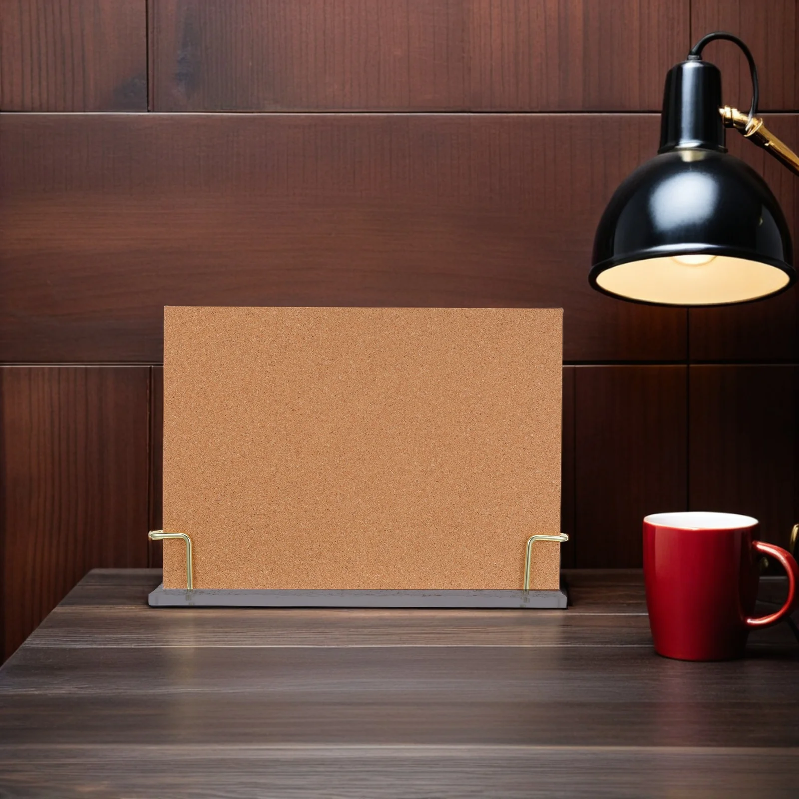 

1 set 1 Set Cork For Desktop Acrylic Wood Frame Standing Bulletin Board Display Photos Memos Message Board For Office Home