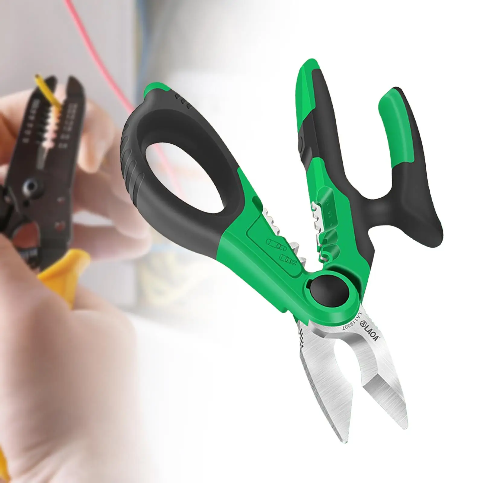 

7inch Multipurpose Electrician Scissors Easy Cutting Electricians Tool Wire Cutter Stripper for Crimping Splitting Electricians