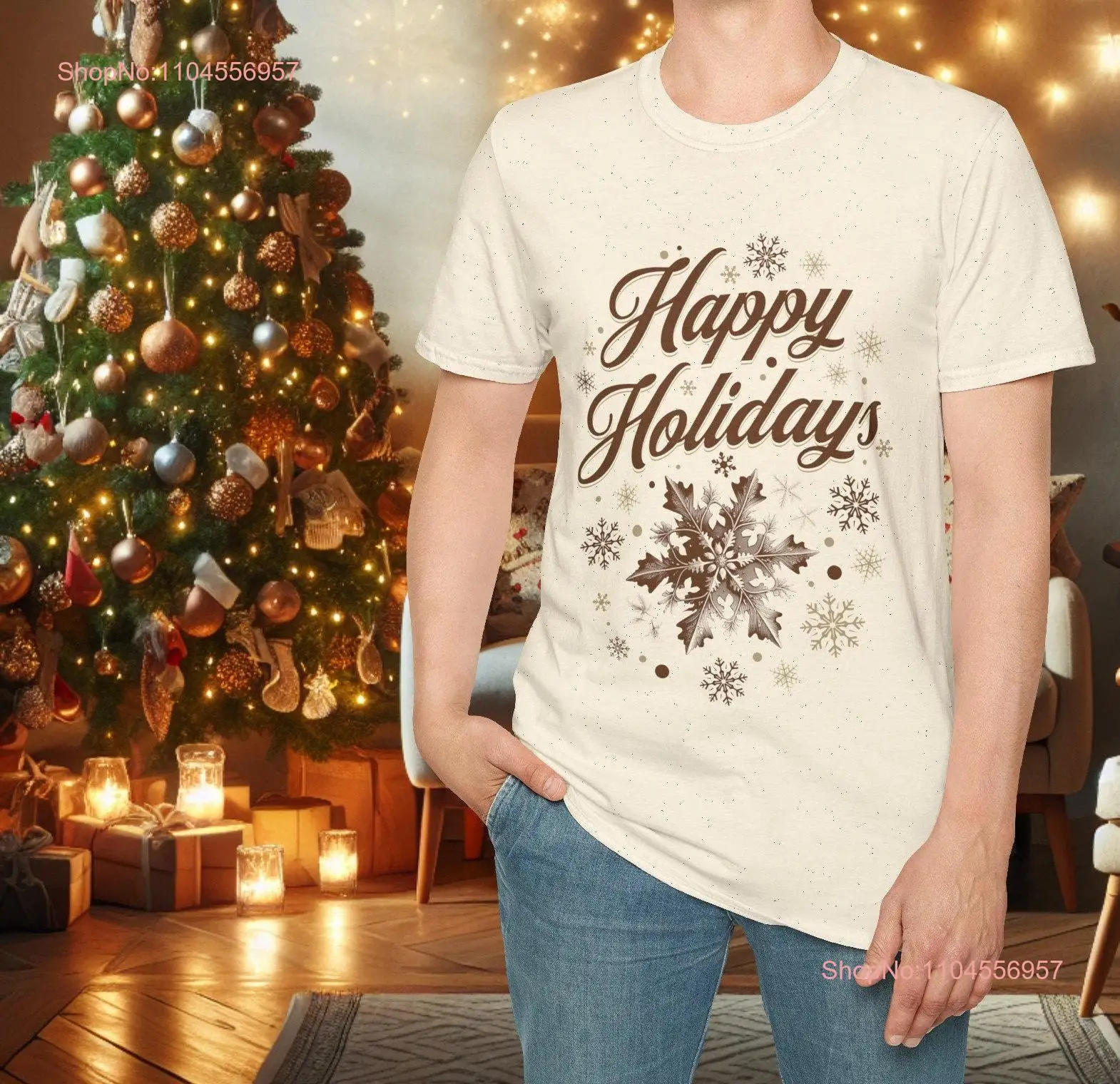 

Happy Holidays T Shirt Festive Christmas for Comfortable Holiday Apparel Perfect Idea long or short sleeves