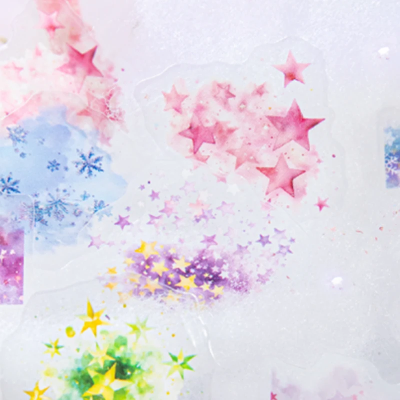 60 pcs Watercolor Montage Series PET Stickers DIY Handbook Collage Photo Frame Photo Album Greeting Card Envelope Postcard Cup