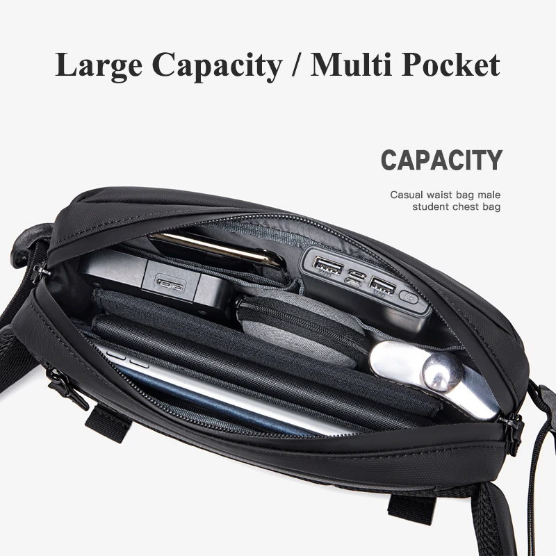 INRNN New Men Waist Bag Fanny Pack Men\'s High Quality Waterproof Outdoor Sports Chest Bag Male Casual Travel Crossbody Belt Bags