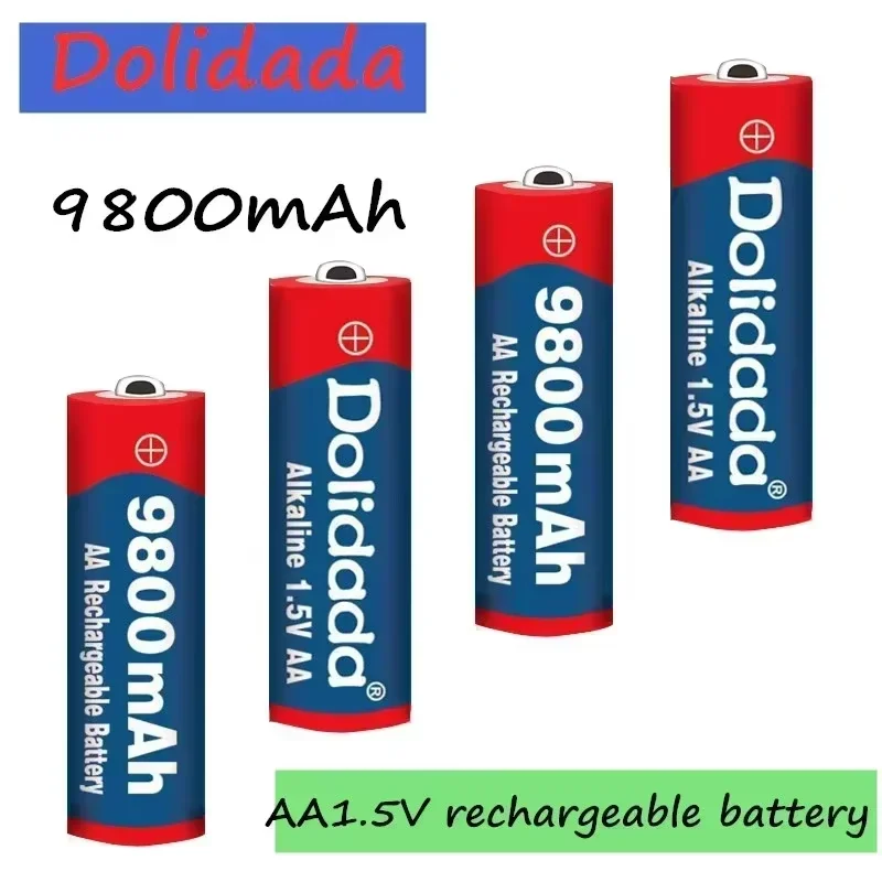 2024New AA rechargeable battery AA9800mah/AAA8800mah 1.5V New Alkaline Rechargeable batery for led light toy mp3 with charger