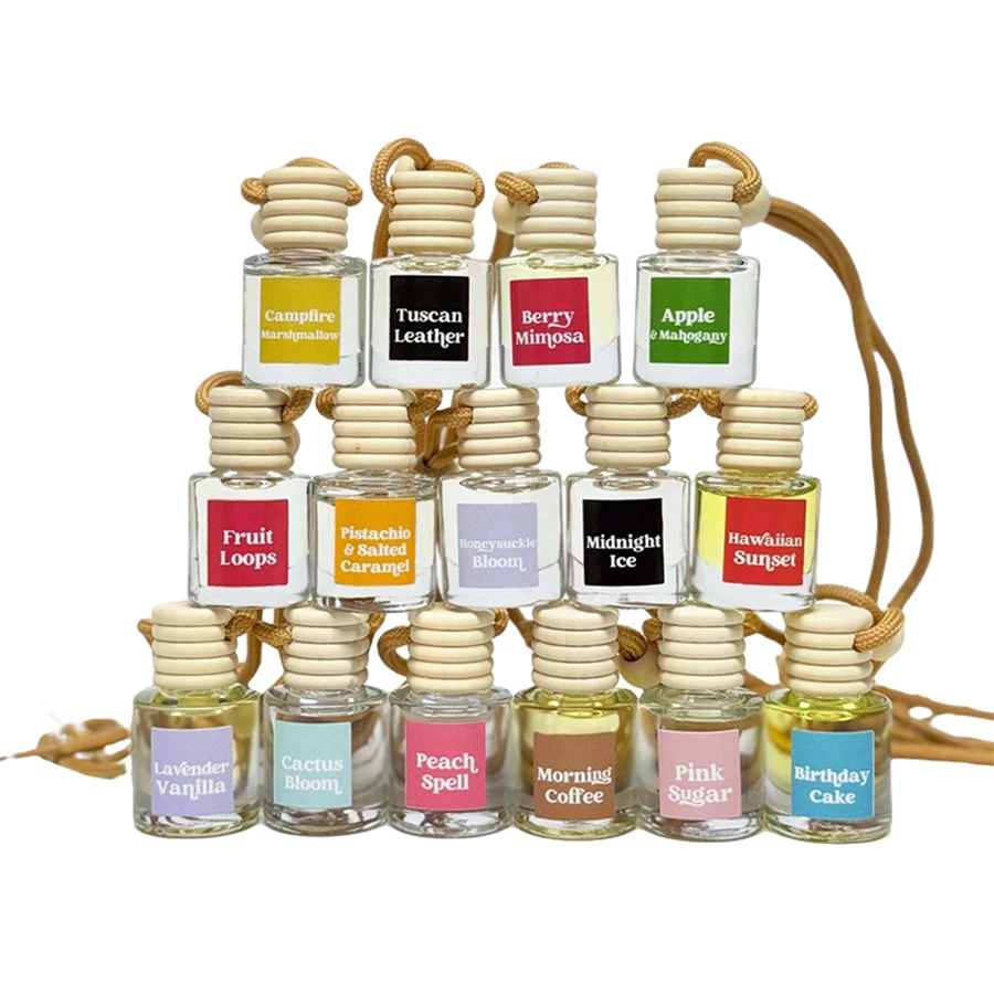 1pc Car Essential Oil Diffuser Fragrance Air Freshener Perfume Bottle Ornament Hanging Air Freshener Diffuser Interior Accessory