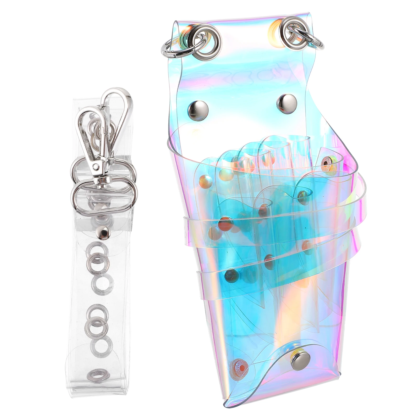 TPU Hairdressing Scissors Bag Transparent Multi Compartment Tool ganizer Waist Pouch Barber Storage Container Slope Bag