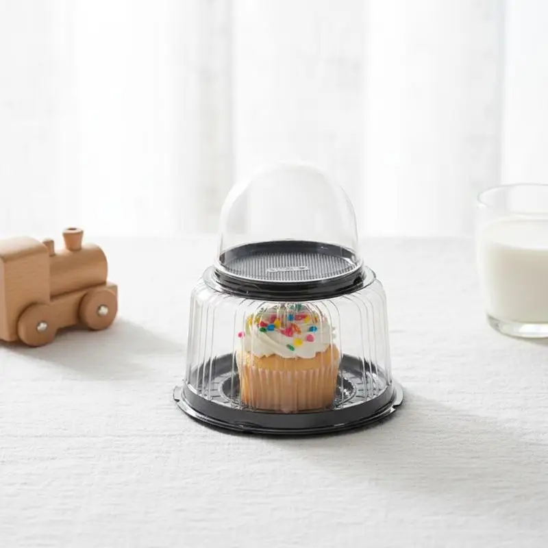 10Pcs Round Shape Cheese Mousse Packing Boxes Food Boxes 4/6/8/10 Inch Reusable Transparent Cake Box Pastry Containers Bakery