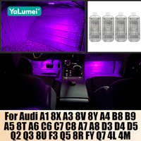 For Audi A1 8X A3 8V 8Y A4 B8 B9 A5 8T A6 C6 C7 C8 A7 A8 D3 D4 D5 Q2 Q3 8U F3 Q5 8R FY Q7 4L 4M Car Footwell Lights Accessories
