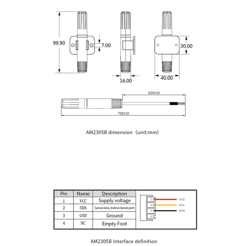 

FORW-Temperature And Humidity Sensor Humidity Sensor Probe Single Bus Communication Pipeline