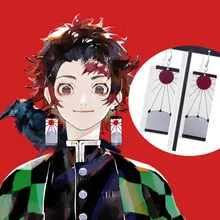 Demon Slayer Tanjiro Earrings Long Acrylic Jewelry #2